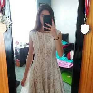 White Lace Modest Occasion Dress